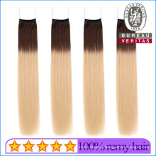 Top Quality 100% Brazilian Straight Omber Color 18inch Virgin Human Hair Knot Thread Hair Extension Remy Hair